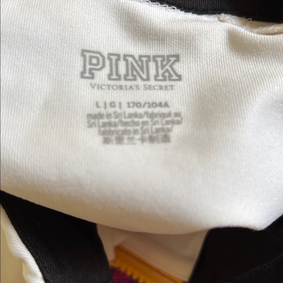 VS Pink Gym To Swim Half Zip Crop Top L Sunshine On My Mind LS Sporty Athletic - Picture 4 of 7